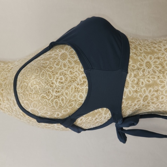 Cupshe Blue Lace Up V-Neck Cut-Out Knotted Bust Support Bralette Bikini Top SZ S - Picture 8 of 12